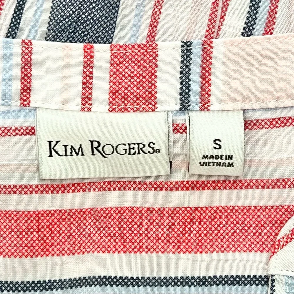 Kim Rogers Striped Long Sleeve Top Resortwear Cruise Lightweight Nautical - Picture 9 of 10